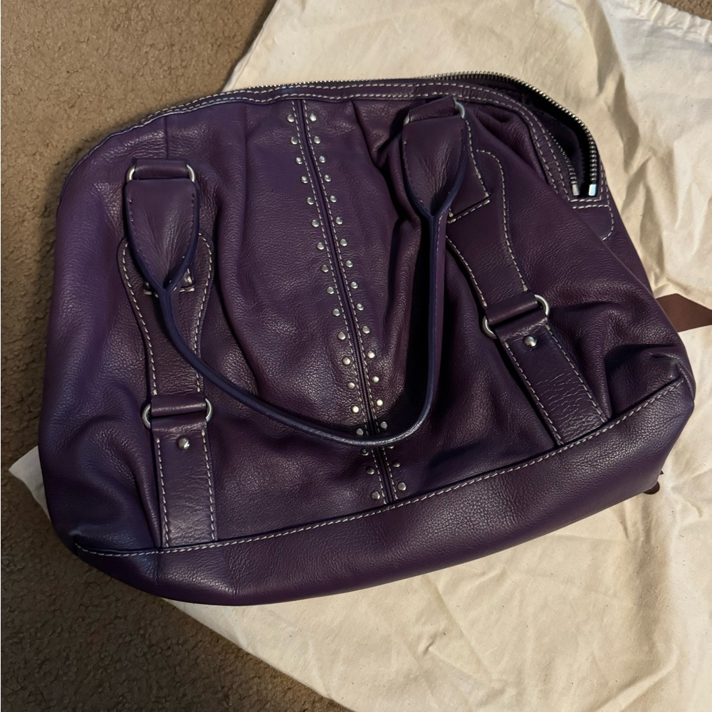 Michael Kors Purple Stud-Accent Shoulder Bag - Picture 2 of 3